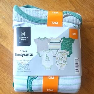 Member's Mark Baby Bodysuits 5 Pack 12 M